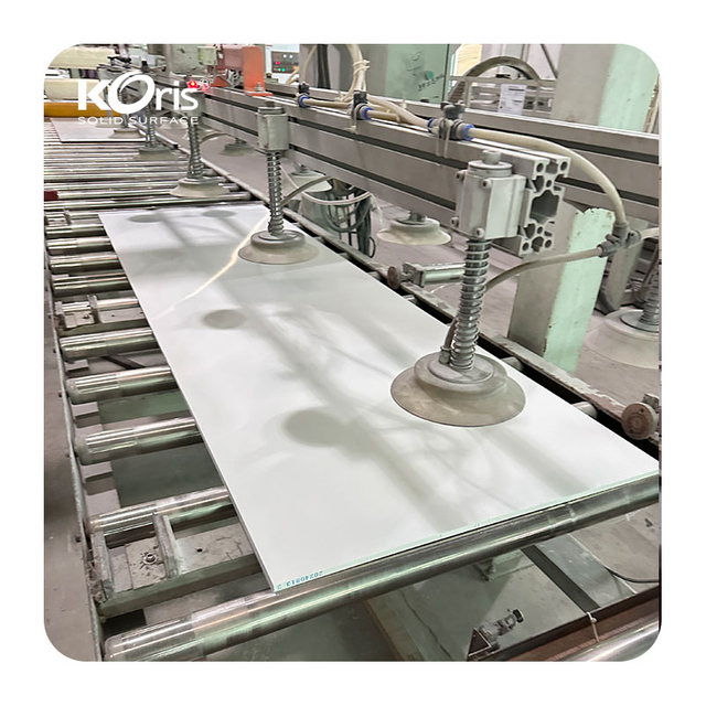 Bright White Koris Solid Surface Artificial Stone Sheet 