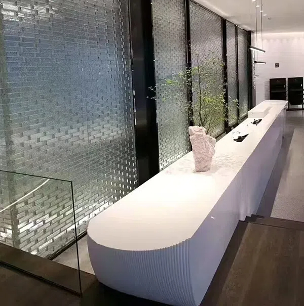 Koris Solid Surface Artificial Marble Countertop MA1101 White