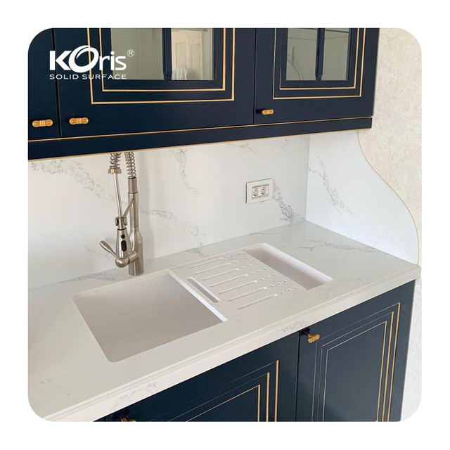 Acrylic Solid Surface Artificial Marble Countertop Calacatta
