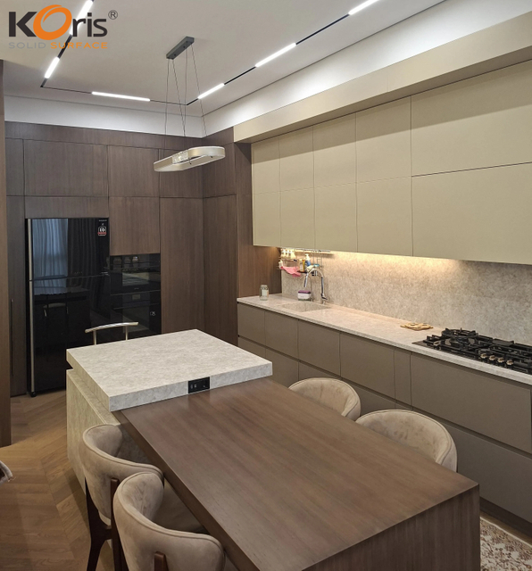 Koris Solid Surface Artificial Marble Kitchen Countertop HW3802